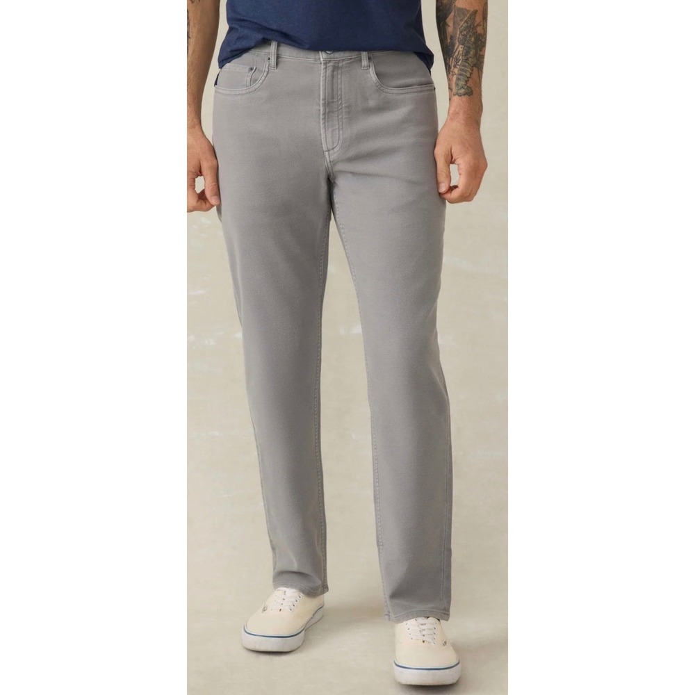 Faherty Stretch Terry 5-Pocket Pant men's Iron 39x30 casual comfort soft knit